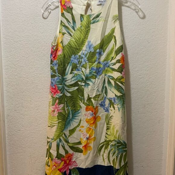 ❤️ Tommy Bahama Madeira Blooms Heritage Silk Sleeveless Tropical Shift Dress XXS - Picture 4 of 10